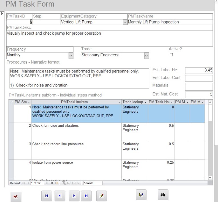 Maintenance Consulting pm plan